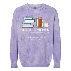 Funny Bookworm Abibiliophobia Librarian Book Nerd Reading Gift Colorblast Crewneck Sweatshirt