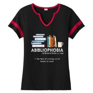 Funny Bookworm Abibiliophobia Librarian Book Nerd Reading Gift Ladies Halftime Notch Neck Tee