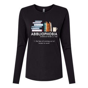 Funny Bookworm Abibiliophobia Librarian Book Nerd Reading Gift Womens Cotton Relaxed Long Sleeve T-Shirt