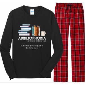 Funny Bookworm Abibiliophobia Librarian Book Nerd Reading Gift Long Sleeve Pajama Set