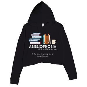 Funny Bookworm Abibiliophobia Librarian Book Nerd Reading Gift Crop Fleece Hoodie