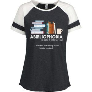 Funny Bookworm Abibiliophobia Librarian Book Nerd Reading Gift Enza Ladies Jersey Colorblock Tee