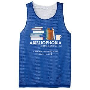 Funny Bookworm Abibiliophobia Librarian Book Nerd Reading Gift Mesh Reversible Basketball Jersey Tank