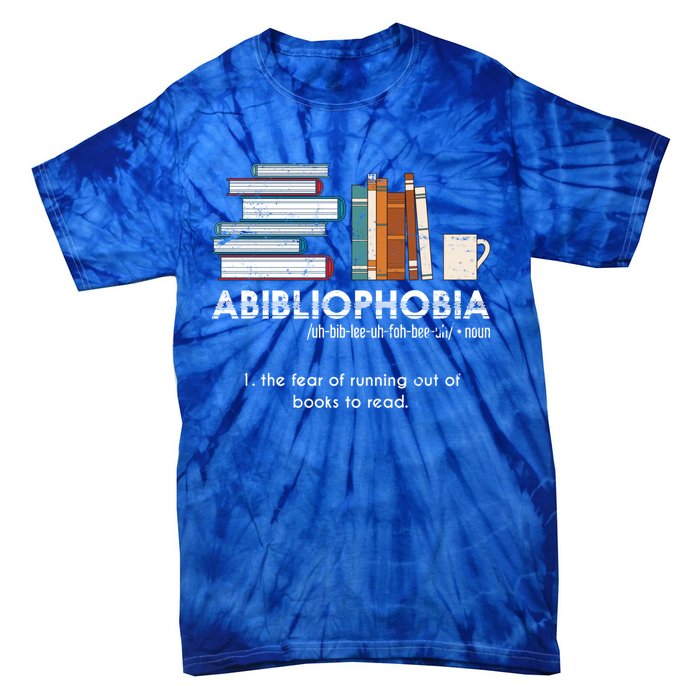 Funny Bookworm Abibiliophobia Librarian Book Nerd Reading Gift Tie-Dye T-Shirt