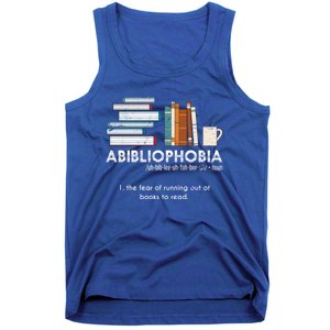 Funny Bookworm Abibiliophobia Librarian Book Nerd Reading Gift Tank Top