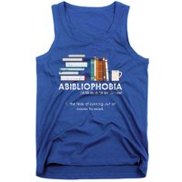 Funny Bookworm Abibiliophobia Librarian Book Nerd Reading Gift Tank Top