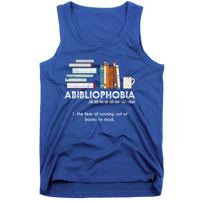 Funny Bookworm Abibiliophobia Librarian Book Nerd Reading Gift Tank Top