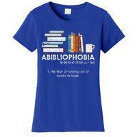 Funny Bookworm Abibiliophobia Librarian Book Nerd Reading Gift Women's T-Shirt