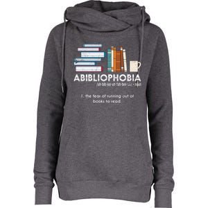 Funny Bookworm Abibiliophobia Librarian Book Nerd Reading Gift Womens Funnel Neck Pullover Hood