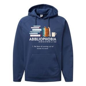 Funny Bookworm Abibiliophobia Librarian Book Nerd Reading Gift Performance Fleece Hoodie