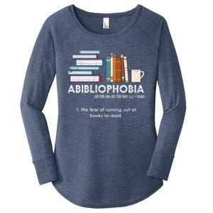 Funny Bookworm Abibiliophobia Librarian Book Nerd Reading Gift Women's Perfect Tri Tunic Long Sleeve Shirt