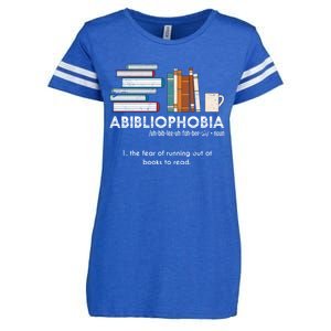 Funny Bookworm Abibiliophobia Librarian Book Nerd Reading Gift Enza Ladies Jersey Football T-Shirt