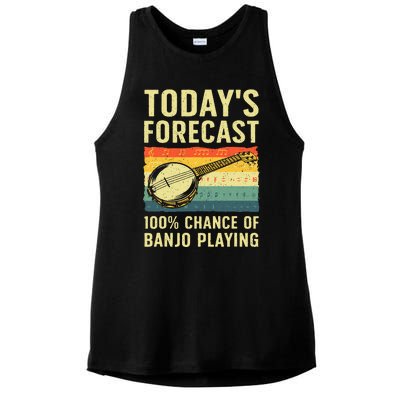 Funny Banjo Art For Women Bluegrass Instrument Player Ladies PosiCharge Tri-Blend Wicking Tank