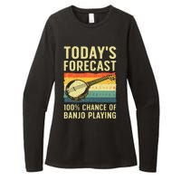 Funny Banjo Art For Women Bluegrass Instrument Player Womens CVC Long Sleeve Shirt