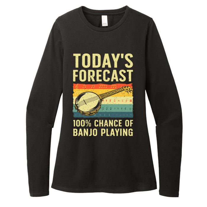 Funny Banjo Art For Women Bluegrass Instrument Player Womens CVC Long Sleeve Shirt