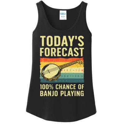 Funny Banjo Art For Women Bluegrass Instrument Player Ladies Essential Tank