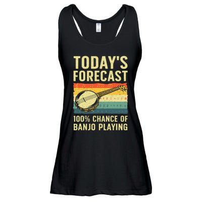 Funny Banjo Art For Women Bluegrass Instrument Player Ladies Essential Flowy Tank