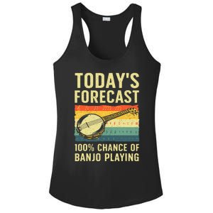 Funny Banjo Art For Women Bluegrass Instrument Player Ladies PosiCharge Competitor Racerback Tank