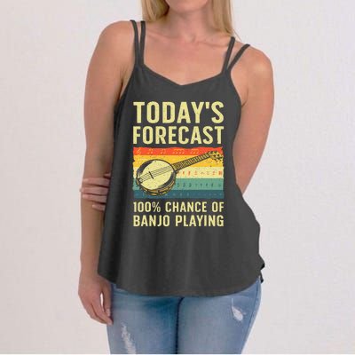 Funny Banjo Art For Women Bluegrass Instrument Player Women's Strappy Tank