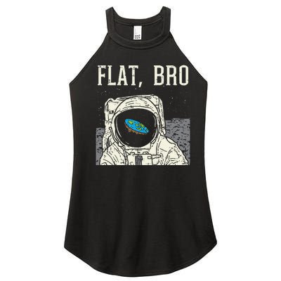 Flat Bro Astronaut Space Funny Earth Conspiracy Theory Gift Women’s Perfect Tri Rocker Tank