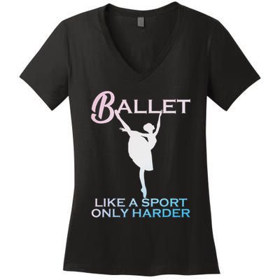 Funny Ballet Art Ballet Recital Ballerina Women's V-Neck T-Shirt