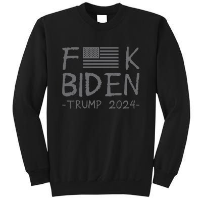 Fuck Biden American Flag Donald Trump 2024 Grey Sweatshirt