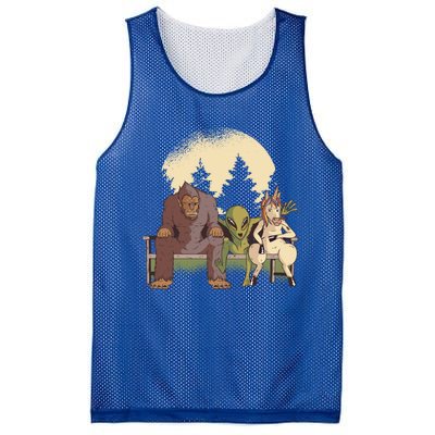 Funny Bigfoot Alien And Unicorn Gift Mesh Reversible Basketball Jersey Tank