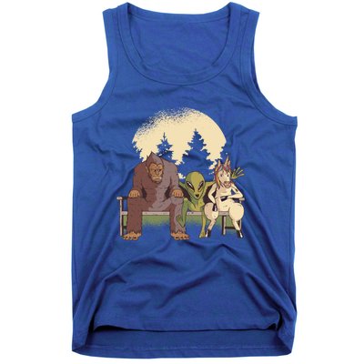 Funny Bigfoot Alien And Unicorn Gift Tank Top