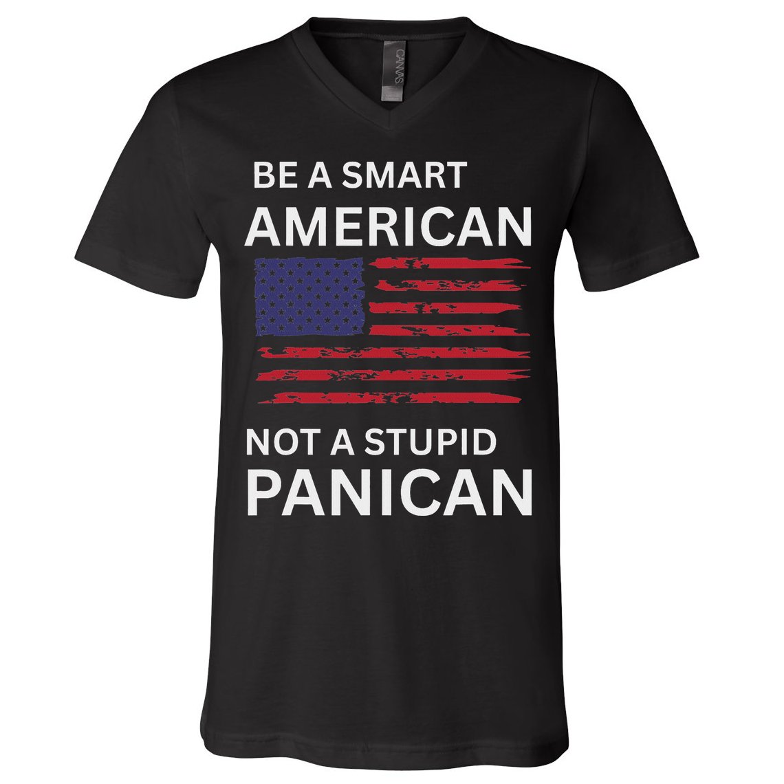 Funny Be A Smart American Not A Stupid Panican V-Neck T-Shirt