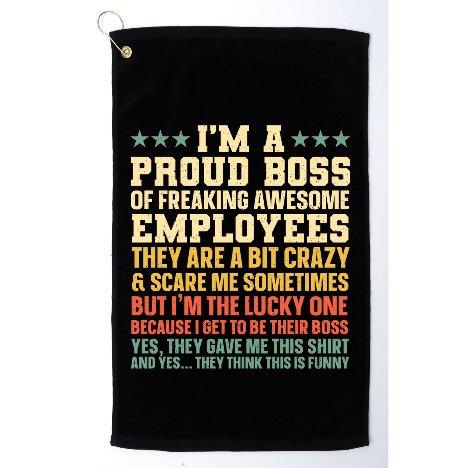 Funny Boss Art Dad Mom Boss Appreciation Day Cute Gift Golf Towel