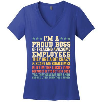 Funny Boss Art Dad Mom Boss Appreciation Day Cute Gift Women's V-Neck T-Shirt