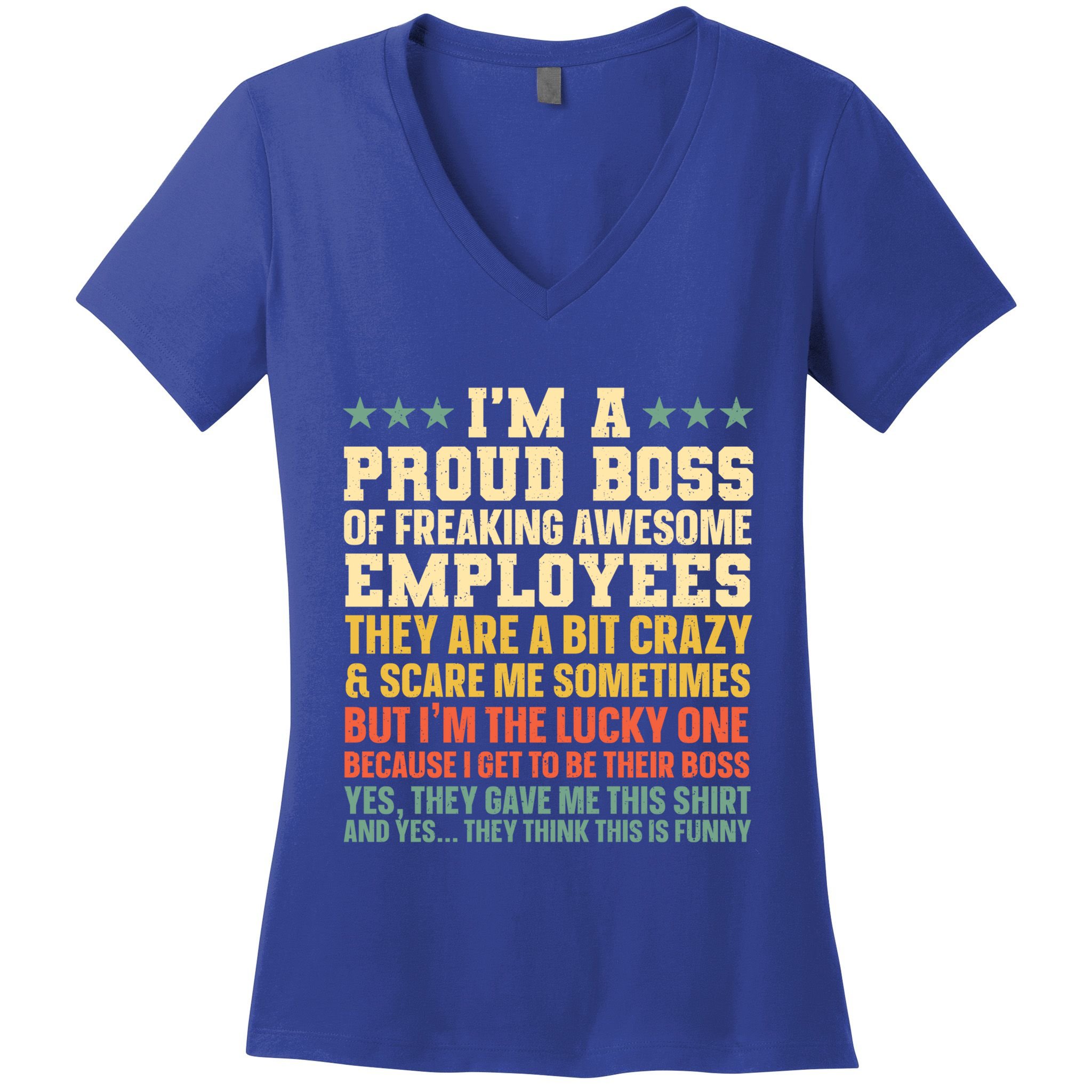 Funny Boss Art Dad Mom Boss Appreciation Day Cute Gift Women's V-Neck T-Shirt
