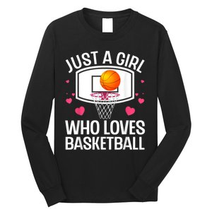 Funny Basketball Art For Women College Basketball Lover Long Sleeve Shirt