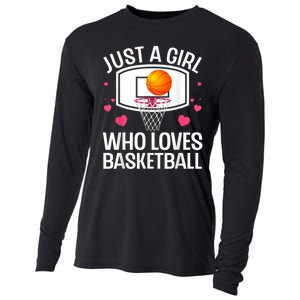 Funny Basketball Art For Women College Basketball Lover Cooling Performance Long Sleeve Crew