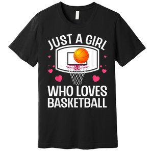 Funny Basketball Art For Women College Basketball Lover Premium T-Shirt