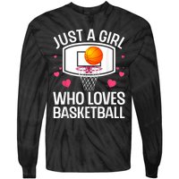 Funny Basketball Art For Women College Basketball Lover Tie-Dye Long Sleeve Shirt