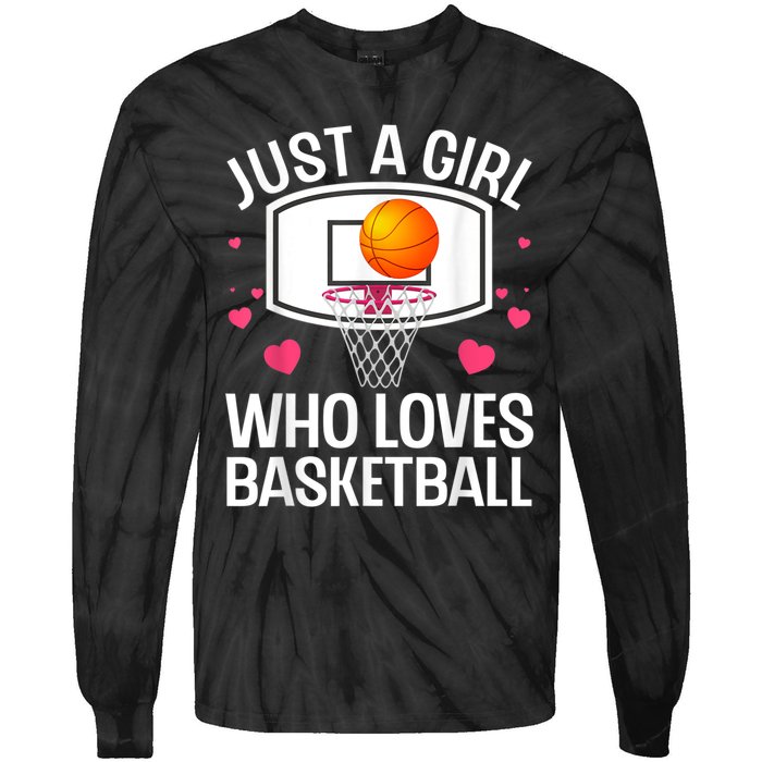 Funny Basketball Art For Women College Basketball Lover Tie-Dye Long Sleeve Shirt