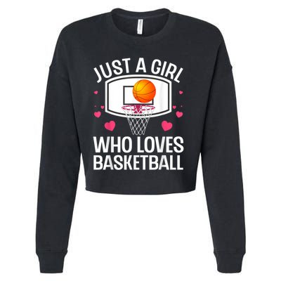 Funny Basketball Art For Women College Basketball Lover Cropped Pullover Crew