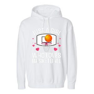 Funny Basketball Art For Women College Basketball Lover Garment-Dyed Fleece Hoodie