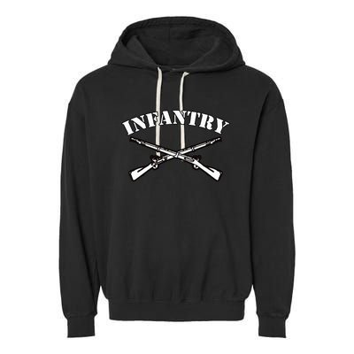 Fort Benning Army Infantry Crossed Rifles Garment-Dyed Fleece Hoodie