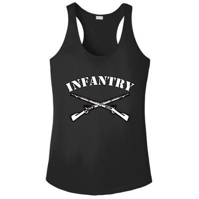 Fort Benning Army Infantry Crossed Rifles Ladies PosiCharge Competitor Racerback Tank