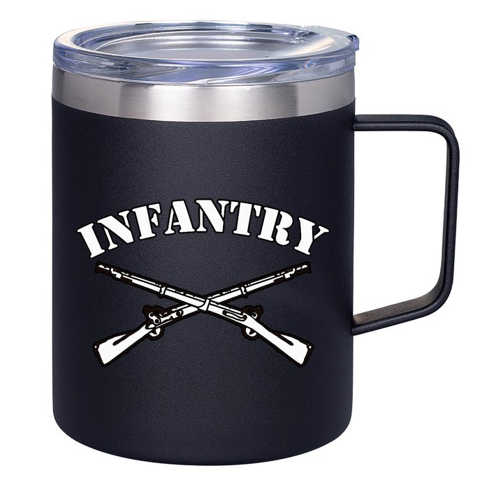 Fort Benning Army Infantry Crossed Rifles 12oz Stainless Steel Coffee Mug