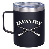 Fort Benning Army Infantry Crossed Rifles 12oz Stainless Steel Coffee Mug