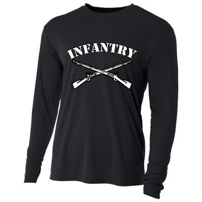 Fort Benning Army Infantry Crossed Rifles Cooling Performance Long Sleeve Crew