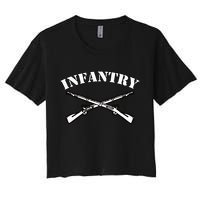 Fort Benning Army Infantry Crossed Rifles Women's Crop Top Tee