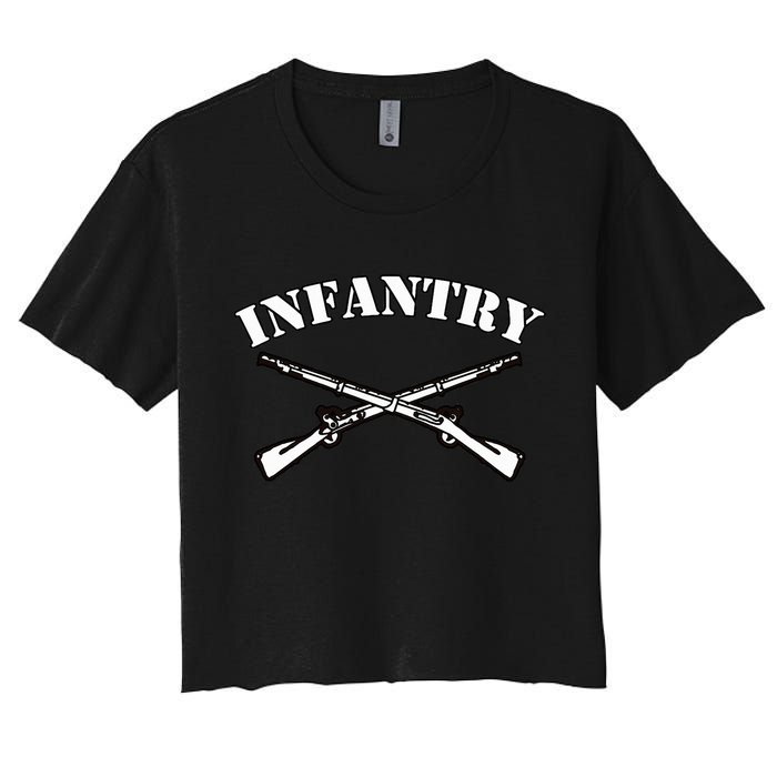 Fort Benning Army Infantry Crossed Rifles Women's Crop Top Tee