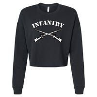 Fort Benning Army Infantry Crossed Rifles Cropped Pullover Crew
