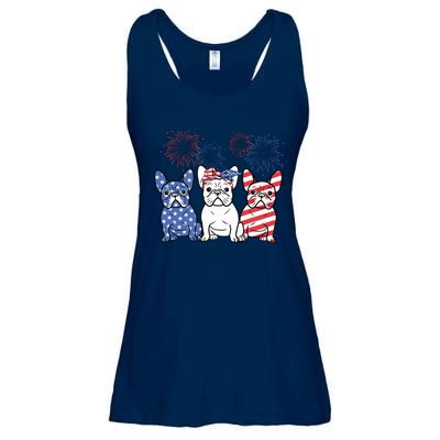 French Bulldog American Flag 4th Of July Independence Day Ladies Essential Flowy Tank