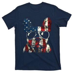 French Bulldog American USA Flag 4th Of July Frenchie T-Shirt