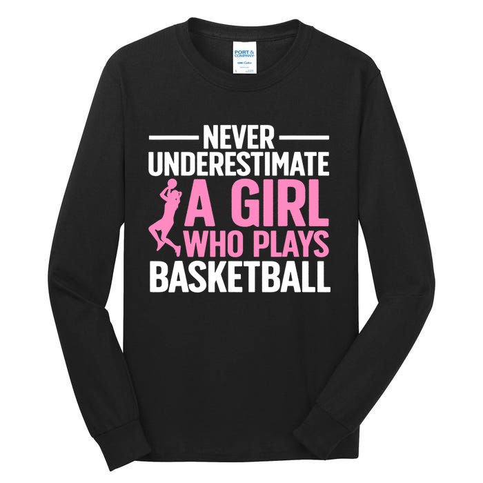 Funny Basketball Art For Teens Basketball Player Tall Long Sleeve T-Shirt